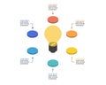 light burb idea template for infographic for presentation for 6 element Royalty Free Stock Photo