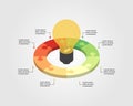 light burb idea template for infographic for presentation for 8 element Royalty Free Stock Photo