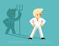 Light businessman and shadow devil. Appearances are deceptive Royalty Free Stock Photo