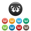 Light butterfly icons set color vector