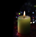 Light candle on dark Royalty Free Stock Photo