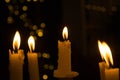 The light from the candle in the night Royalty Free Stock Photo