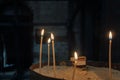 Light of candles in the church Royalty Free Stock Photo