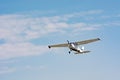 Light cessna plane flies Royalty Free Stock Photo