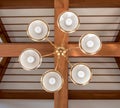 a light chandelier ceiling under roof Royalty Free Stock Photo