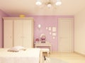 Light children`s room in a classical style for a girl