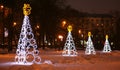 Light Christmas trees in Nizhny Novgorod Russia