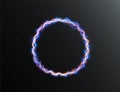 Light circle blue and gold lightning png. Ring of fire light effect. Luminous frame for Element for your design Royalty Free Stock Photo