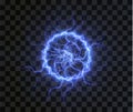 Light circle blue lightning png set. Ring of fire light effect. Luminous frame for Element for your design, advertising