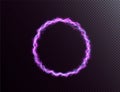 Light circle pink lightning png. Ring of fire light effect. Luminous frame for Element for your design, advertising