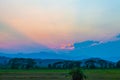 scenery sunrise above mountain on Doi Mae Salong Royalty Free Stock Photo