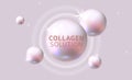 Light collagen serum or essence bubble, gluta cosmetic product advertising background. Collagen serum or essence drop, cosmetic