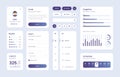 Light Collection of gradient ui ux elements. Ux dashboard user panel template.