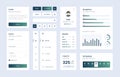 Light Collection of gradient ui ux elements. Ux dashboard user panel template.