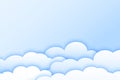 Light color clouds background in papercut style Royalty Free Stock Photo