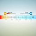 Light color temperature scale with sun and snowflake icons Royalty Free Stock Photo