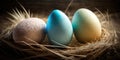 Light Colored Easter Eggs in a Nest