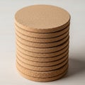 A light-colored surface, the coasters exhibit a simple yet functi Royalty Free Stock Photo