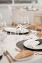 light-colored table setting for the dining room Royalty Free Stock Photo