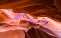 Antelope Canyon in the Navajo Reservation Page Northern Arizona. Famous slot canyon. Rock formation, game of lights. Royalty Free Stock Photo