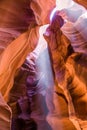 Light beams at Upper Antelope Canyon in the Navajo Reservation Page Northern Arizona. Royalty Free Stock Photo