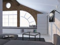 Light coloured modern interior. 3d render