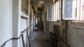 Light Coming in Through Prison Cell Bars Window. Empty Jail Cells. Prison Interior.