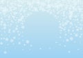 Light Confetti Background Vector Blue. Snowflake Frost Texture. Grey Flake Frosty Illustration. Royalty Free Stock Photo