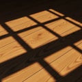 Light creates distinct rectangular shapes on the floor, emphasizi Royalty Free Stock Photo