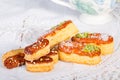 Light Crunchy Puff Layered Pastry Garnished With Pistachios & Co Royalty Free Stock Photo