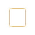 Light crystal effect for wedding invitation card. Golden frame in vintage style on white background. Line art  elegant rhombus Royalty Free Stock Photo