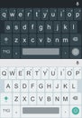 Light and dark alphabet buttons. Smartphone keyboard, mobile phone keypad vector mockup for mobile device illustration.