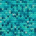 Light and dark blue green knit seamless pattern. EPS 10 vector