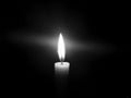 Light in dark, Candle black and white