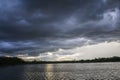 Light in the Dark and Dramatic Storm Clouds background Royalty Free Stock Photo