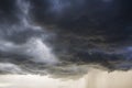 Light in the Dark and Dramatic Storm Clouds background Royalty Free Stock Photo