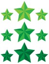 Light and dark green detailed star, vector illustration