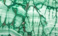 Light and dark green malachite waves closeup