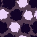 Light and Dark Purple Rose Silhouettes Seamless Repeat Design