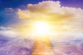 Religion for the person . Way to heaven . Religious background . Way to success Royalty Free Stock Photo