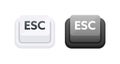 Light and Dark Themed Escape ESC Computer Key Buttons. Vector stock illustration
