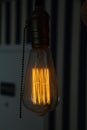 Vintage Filament Light bulb decoration made with a cheese grater Royalty Free Stock Photo