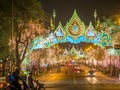 Light decoration for Queen birthday celebration in Bangkok