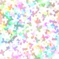 Light delicate rainbow spring - summer layered flowers seamless pattern