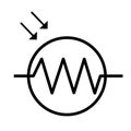 Light Dependent Resistor Component Symbol For Circuit Design