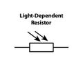 Light-Dependent Resistor. electronic symbol of Illustration of basic circuit symbols.