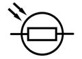 The Light Dependent Resistor LDR Photoresistor electrical symbol white backdrop