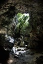 Light Descends Into Limestone Cave