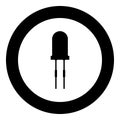 Light diode black icon in circle