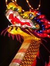 Close up of colorful Chinese dragon light display at China Lights in Hales Corner, Wisconsin